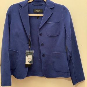 Max Mara Women's Avion Blue Wool Blend Blazer Sz 2
